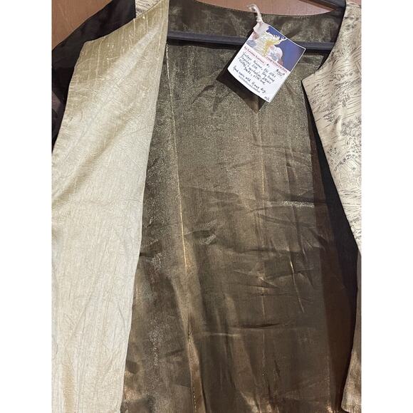 Artisan Shirt Made of Vintage Kimono Obi Silks M/L - Picture 3 of 8